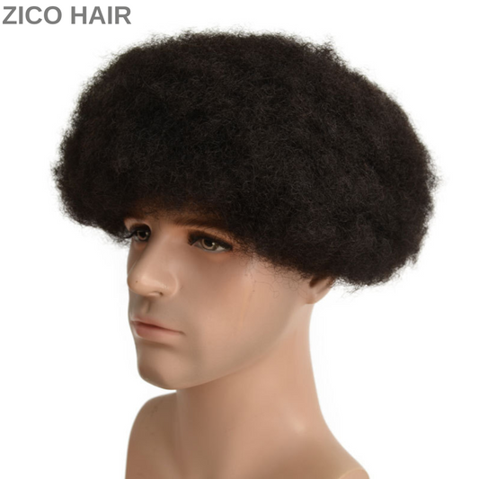 Zico Hair Afro French Lace Men Toupee 4mm curls 6mm curls 8mm wave 10mm wave 12mm wave