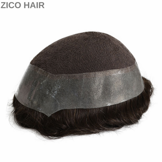 Zico Hair AUSTRALIA Toupee for Men 130% Human Hair Replacement System Clear Skin Around Invisable Hairline Mens Hair System