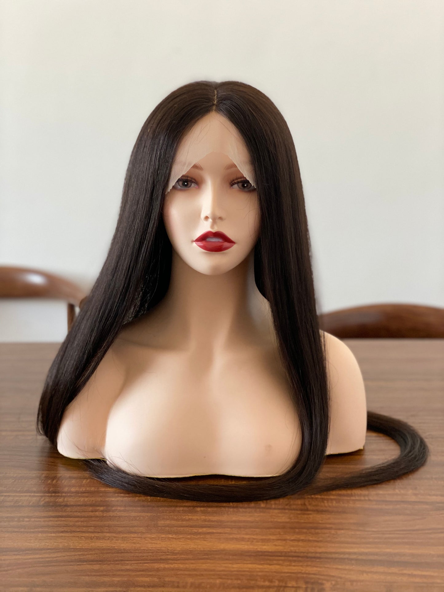 ZC-WS601 4*4 inch Silk Top Full Lace Wig Natural Black #NB 100% Virgin Hair